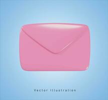 rosa lettera nel 3d vettore illustrazione