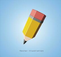 corto matita nel 3d vettore illustrazione