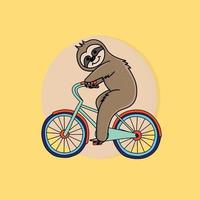 bradipo in bicicletta vettore