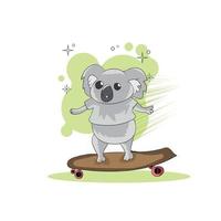 simpatico skateboard koala vettore