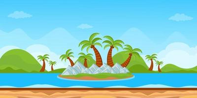 sfondo del gioco dell'isola vettore