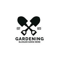 giardinaggio logo design vettore illustrazione