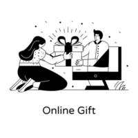 regalo e sorpresa online vettore