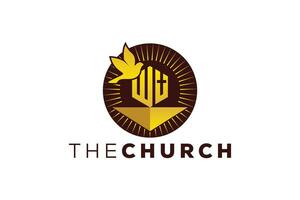 di moda e professionale lettera w Chiesa cartello cristiano e tranquillo, calmo vettore logo design