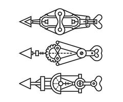 frecce arma impostato linea vettore illustrazione