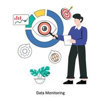 dati monitoraggio piatto stile design vettore illustrazione. azione illustrazione