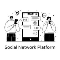 piattaforma di social network vettore