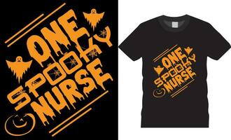 uno spaventoso infermiera, Halloween maglietta design vettore modello