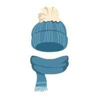 Abiti inverno cappello uomo cartone animato. sciarpa accessorio, caldo maschio, stile neve Abiti inverno cappello uomo cartello. isolato simbolo vettore illustrazione.