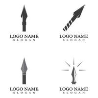 logo di lancia e illustrazione di disegno vettoriale di simbolo