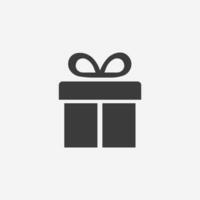 regalo, sorpresa, regalo scatola con nastro icona vettore isolato simbolo cartello
