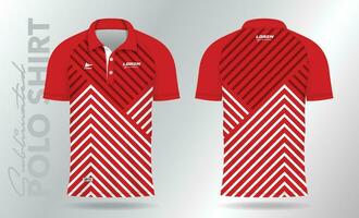 rosso polo modello camicia modello design uniforme per sport maglia vettore