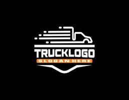 logo con camion su sfondo bianco, stile monocromatico vettore