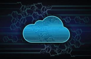 sfondo del concetto di tecnologia futura del circuito cyber di cloud computing vettore