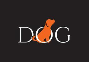 creativo cane e testo aggiunto animale logo icona design vettore