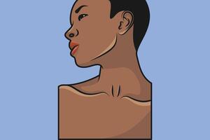 bellissimo africano donna vettore illustrazione. femmina ritratto. nero bellezza concetto. vettore illustrazione di nero donna. grande per avatar.