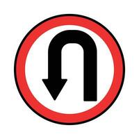vettore traffico cartello svolta sinistra, strada cartello. rosso design su un' bianca sfondo