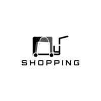 y lettera carrello shopping logo. semplice e moderno. vettore