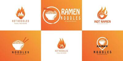 ramen logo design collezione con creativo moderno concetto premio vettore