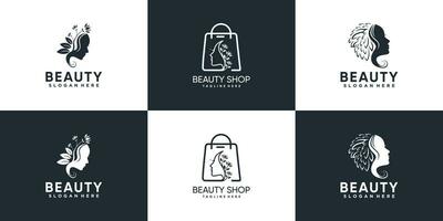 natura bellezza logo design collezione con unico stile premio vettore