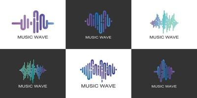 musica logo design collezione con creativo concetto premio vettore