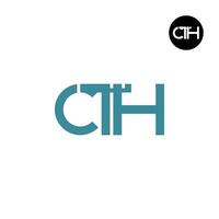 lettera cth monogramma logo design vettore