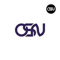 lettera osn monogramma logo design vettore