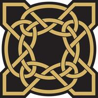 vettore oro e nero celtico nodo. ornamento di antico europeo popoli. il cartello e simbolo di il irlandesi, scozzesi, Britannici, franchi.