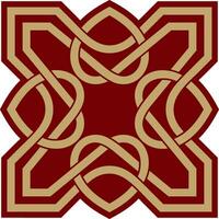 vettore oro e rosso celtico nodo. ornamento di antico europeo popoli. il cartello e simbolo di il irlandesi, scozzesi, Britannici, franchi.