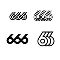 666 logo icona design vettore