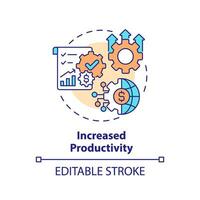 modificabile è aumentato produttività icona, isolato vettore, straniero diretto investimento magro linea illustrazione. vettore