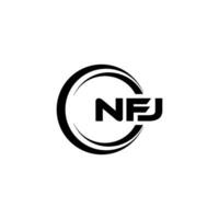 nfj logo disegno, ispirazione per un' unico identità. moderno eleganza e creativo design. filigrana il tuo successo con il Impressionante Questo logo. vettore