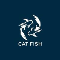 pesce gatto logo design vettore illustrazione