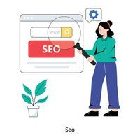 SEO piatto stile design vettore illustrazione. azione illustrazione