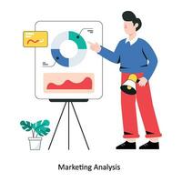 marketing analisi piatto stile design vettore illustrazione. azione illustrazione