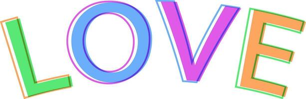 parola amore minimalista stile colorato lettere, logo simbolo cartello amore vettore