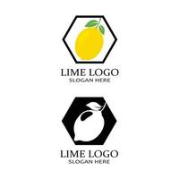 icona del modello di vettore di logo di lime fresco limone