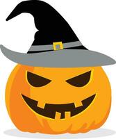 strega cappello Halloween zucca vettore