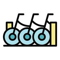 bicicletta Condividere stazione icona vettore piatto