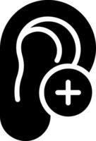 icona del glifo con l'orecchio vettore