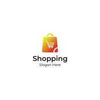 shopping drogheria e cibo memorizzare mercato logo design modello vettore e completamente modificabile