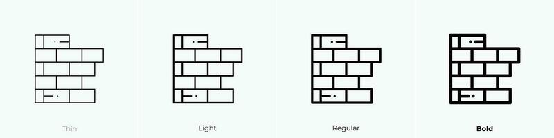 parete icona. sottile, luce, regolare e grassetto stile design isolato su bianca sfondo vettore
