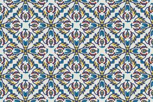 senza soluzione di continuità colorato patchwork piastrella con Islam, Arabo, indiano, ottomano motivi. maiolica ceramica piastrella. portoghese e Spagna arredamento. ceramica piastrella nel talavera stile. vettore illustrazione.