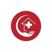 casa cura logo modello, medico casa logo vettore