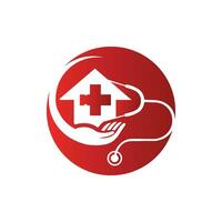 casa cura logo modello, medico casa logo vettore