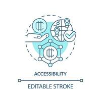2d modificabile accessibilità magro linea icona concetto, isolato vettore, blu illustrazione che rappresentano digitale moneta. vettore