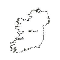 Irlanda carta geografica icona vettore