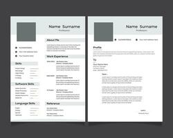 pulito curriculum vitae modello, minimalista CV e copertina lettera design modello vettore