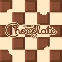 colorato mondo cioccolato giorno manifesto con cioccolato piazze vettore