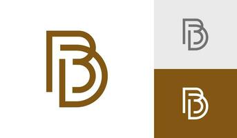 lettera bd iniziale monogramma logo design vettore